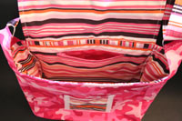 Pink Camo Messenger Bag - inside Messenger Bag